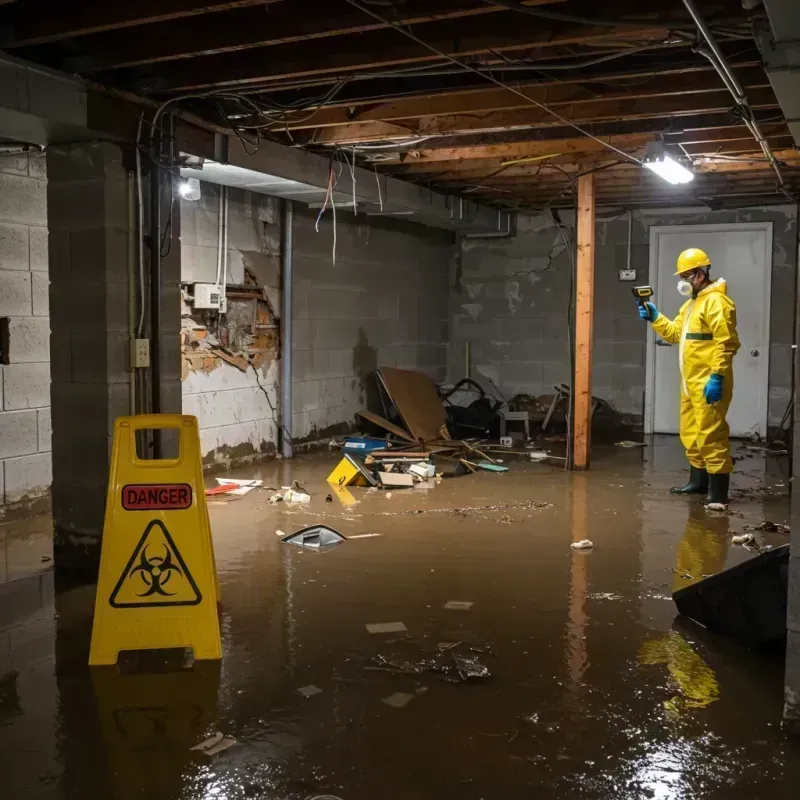 Flooded Basement Electrical Hazard in Maple Glen, PA Property